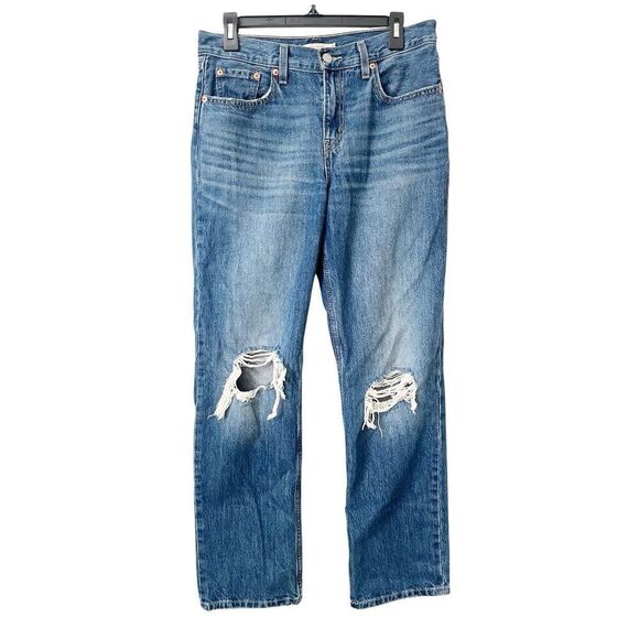 Levi’s Low Pro Straight Leg Distressed Jeans Size 6/28 - Picture 1 of 6